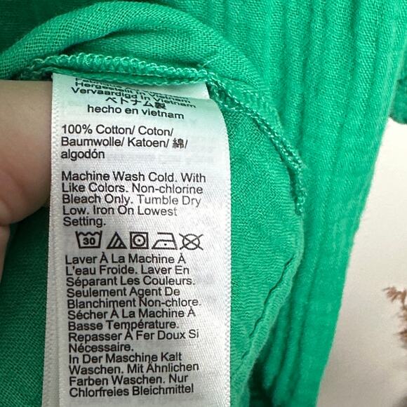 J. CREW V-Neck Shirt Dress in Soft Gauze Kelly Green Sz XXL {3P33} - Picture 5 of 6